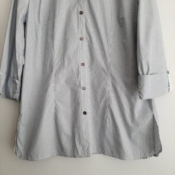 NORDSTROM Collection Pin Stripe Button Down Shirt Sz L - Picture 5 of 9